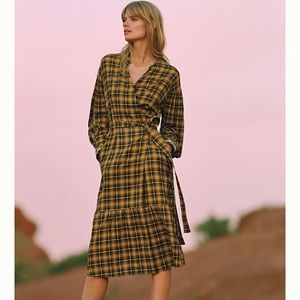 NWT Anthropologie Dalton Plaid Wrap Dress XXSP